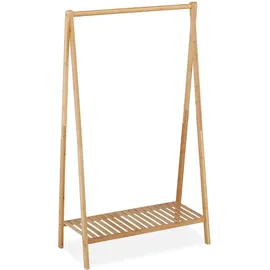 Relaxdays Garderobenständer Bambus 67 cm Hellbraun