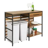 SoBuy Kücheninsel Sideboard mit 1 Schublade und 2 offnen Ablagen Kommode Küchenschrank Flurschrank Vintage