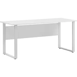 Schreibtisch SCHILDMEYER "Serie 1500", grau (lichtgrau, silber, lichtgrau), B:160cm H:73,2cm T:75cm, Tische