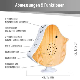 NORTHPOINT Naturgeräusche-Box, Hellbraun, Kunststoff, 12x13.5x4 cm, Dekoration, Skulpturen & Dekoobjekte, Dekotiere