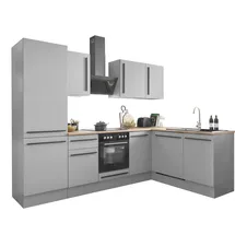BASIC by Balculina Winkelküche Denver L-Form 280 cm grau
