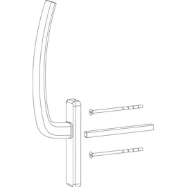 Hautau ATRIUM HS Griff innen mit Vierkantstift, TS 68-80 mm, Alu weiß RAL 9016