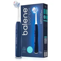 BALENE - Doppelseitige elektrische Zahnbürste Duotech, Schalltechnologie, antibakterielle Filamente der neuen Generation, mit 1 mittelharten Bürstenkopf, Farbe Blau.