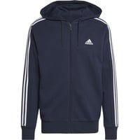 Adidas Essentials French Terry 3-Streifen Kapuzenjacke Legend Ink / White S