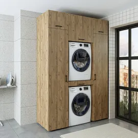 roomartstore.de Roomart Waschmaschinenschrank 157 cm Schwarz Eiche
