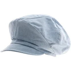 Baker-Boy-Mütze im Jeans-Style Ballon-Mütze Kopfbedeckung Sommer-Cap Schirm-Mütze 4606M K248139 Hell-Blau - One-Size
