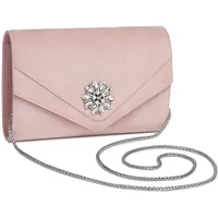 Miss Lulu Diamant-Clutch Veloursleder Pink