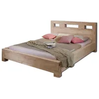 Massivmoebel24 Bett Nature white #201) Holzbett Doppelbett Ehebett Akazie