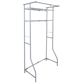 Spetebo Metall Waschmaschinenregal mit variabler Breite - 170 x 60-90 cm - Überbau Standregal grau mit 2 Regalfächern