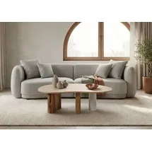 MASSIVMOEBEL24.DE Couchtisch Natur Weiß Sheesham 100 x 31 x 65 cm