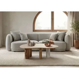 MASSIVMOEBEL24.DE Couchtisch Natur Weiß Sheesham 100 x 31 x 65 cm