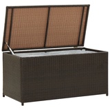 homiuse Gartenbox Auflagenbox Aufbewahrungsbox Aufbewahrungstruhe Gartentruhe Kissenbox Garten Wasserdicht Kissenbox Outdoor Wasserdicht Rattan Box Gartenbox Klein Poly Rattan 100x50x50 cm Braun