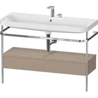 Duravit Happy D.2 Plus Möbelwaschtisch c-shaped mit Metallkonsole bodenstehend,