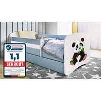 raumhirsch furniture Kinderbett Panda 80 x 180 cm Holzwerkstoff blau