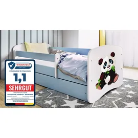 raumhirsch furniture Kinderbett Panda 80 x 180 cm Holzwerkstoff blau