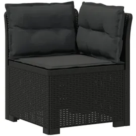 vidaXL 1-Sitzer Garten-Sofa mit Kissen Rattan-Look PP Anthrazit
