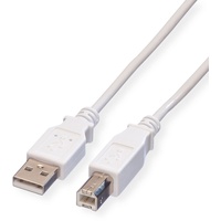 VALUE USB 2.0 Kabel, Typ A-B, Weiß 0,8 m