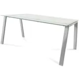 Rocada Schreibtisch Blanca BxTxH 160x80x73cm Gestell verchromt Platte Glas satiniert