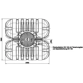 ROTH Flachtank - Zisterne Twinbloc Garten-Set 5000 Liter (2 x L) mit höhenverstabllbarem Domschacht und