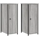 vidaXL Nachttische 2 Stk. Grau Sonoma 32x42x80 cm Holzwerkstoff