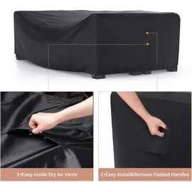 Siehe Bilder Gartenmöbel Abdeckung 230 x 165 x 80 cm Schwarz