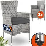 CASARIA Polyrattan Gartenstuhl 59 x 59 x 88 cm grau 2 St.