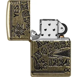 Zippo Sturmfeuerzeug - Ouija Board, Antique Brass, MultiCut - Nachfüllbar - Wiederverwendbar - Windfestes Design - Geschenkbox - Made in USA
