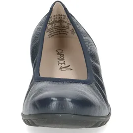CAPRICE Damen Ballerinas aus Leder Plateau, Blau (Ocean Deer), 39 EU