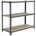 Simon Rack Lagerregal Holz 100 x 80 x 50 cm Grau 3 Fachböden