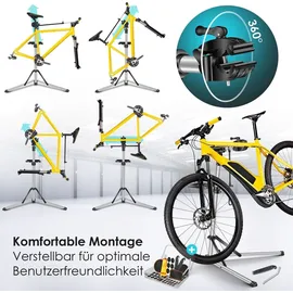 Kesser Fahrradmontageständer Profi Aluminium 360° drehbar silber