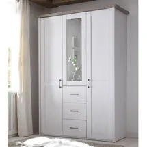 Stella Trading Drehtürenschrank Luca 150 x 212 x 62 cm Weiß/Trüffel