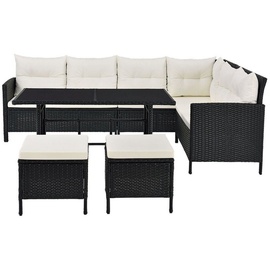 Juskys Manacor Lounge-Set schwarz/beige