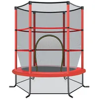 Costway Gartentrampolin 140 cm inkl. Sicherheitsnetz rot