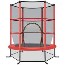 Costway Gartentrampolin 140 cm inkl. Sicherheitsnetz rot