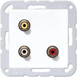 Jung Multimedia-Einsatz Cinch Audio/Composite Video (alpinweiß)