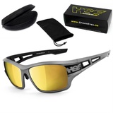 HSE - SportEyes Sportbrille 2095gm, Steinschlagbeständig durch Kunststoff-Sicherheitsglas goldfarben