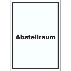 HB-Druck Abstellraum Schild mit Text Lager hochkant A2 Rückseite selbstklebend