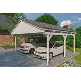 SKANHOLZ Skan Holz Carport Fichtelberg 618 cm x 566 cm Dachlattung Weiß