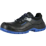 ELTEN Alessio Low ESD S3, Damen und Herren, Leder, Stahlkappe, leicht, robust Schwarz,Blau44