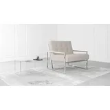 s-style möbel Loungesessel Tampa Bouclé 84 x 81 x 89 cm Beige/Silber