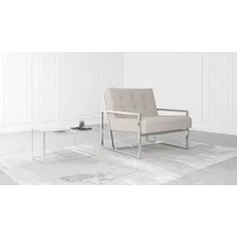 s-style möbel Loungesessel Tampa Bouclé 84 x 81 x 89 cm Beige/Silber