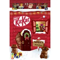 NESTLÉ KITKAT Adventskalender Schokolade mit 3D-Effekt, Weihnachtskalender mit 24 Schokoladenfiguren und Kugeln mit Knusperstückchen, 1er Pack (1 x 208g)