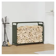 vidaXL Kaminholzregal Kaltgewalzter Stahl 90 x 28 x 65 cm Olivgrün