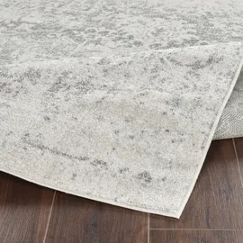 livabliss Teppich SYRACUSA, 275x200 cm, oval, Höhe: 11 mm, Vintage Orientteppich, Traditional Kurzflor Boho Wohnzimmerteppich grau