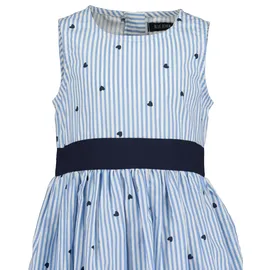 blue seven Sommerkleid BLUE SEVEN, Mädchen, Gr. 116, N-Gr, hl blau, Web, Obermaterial: 100% Baumwolle, bedruckt, gestreift, regular fit, Rundhals, Kleider Sommerkleid, im zeitlosem Streifen-Design mit tollem Herzen-Allover