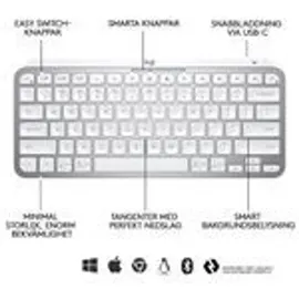Logitech MX Keys Mini DNK/FIN/NOR/SWE hellgrau