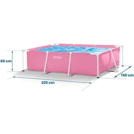 Intex 28266NP Aufstellpool rechteckig 220 x 150 x 60 cm rosa
