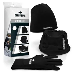 DERBYSTAR Fleece-Winterset Mütze+Handschuhe+Neckwarmer schwarz 7