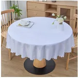 simurq Tischdecke Abwaschbar Lotuseffekt 140 cm Rund Weiß