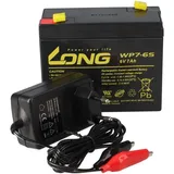 KungLong Set Bleiakku und Ladegerät 6V 7Ah 0,6A Lader